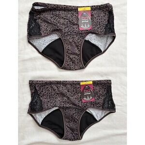 NEW Maidenform Moderate Period Hipster Panty Black 2 Pair Women's Medium DMLBSM
